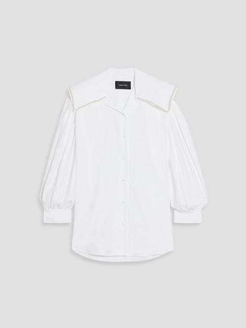 Simone Rocha Faux pearl-embellished cotton-poplin shirt
