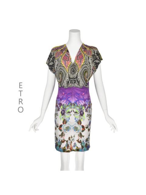 Etro Multi-colored Paisley & Floral Knit Dress w/Raglan Sleeves