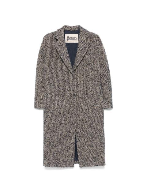 speckle-knit coat