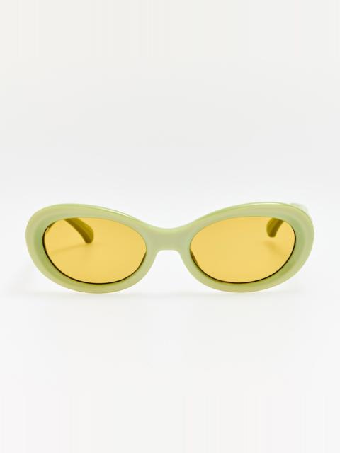 LINDA FARROW Oval Sunglasses in Green
