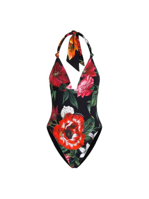 floral-print swimsuit