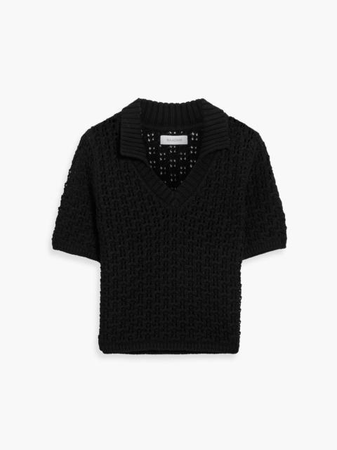 Other Designers Pointelle-knit Pima cotton polo shirt