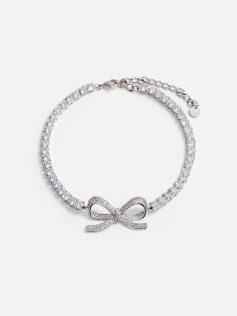 self-portrait Diamante Bow Tennis Choker