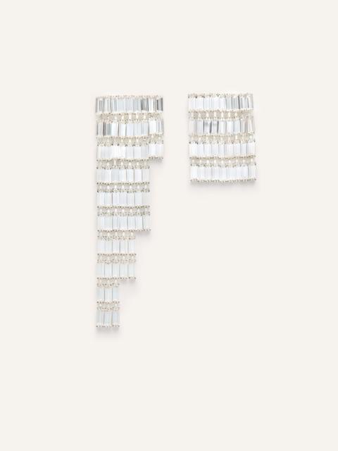 MAGDA BUTRYM Asymmetrical crystal fringe earrings in silver
