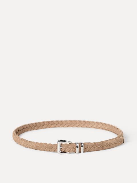 Brunello Cucinelli Reversed calfskin braided belt with tip