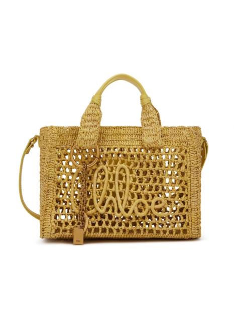 Chloé Chloe Summer Banana Radiant Yellow Raffia Top Handle Bag New