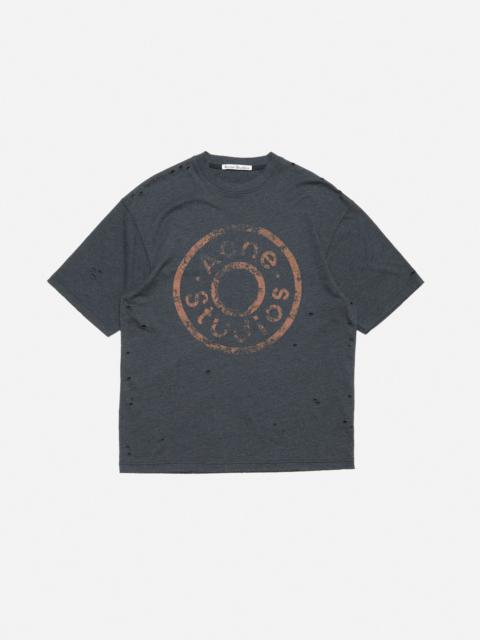 Acne Studios Logo t-shirt - Relaxed fit - Black melange