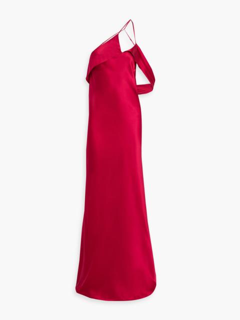 Other Designers One-shoulder silk-satin gown