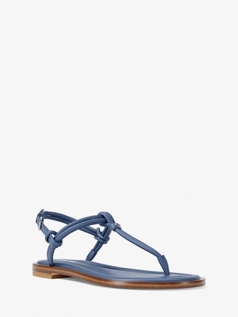 MICHAEL KORS Astra Leather T-Strap Sandal