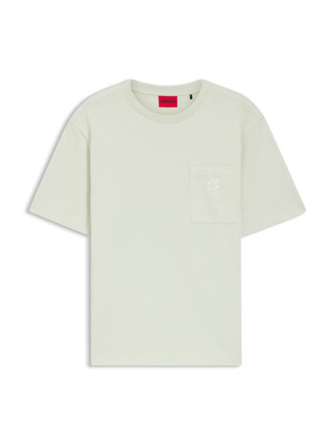 HUGO COTTON-JERSEY T-SHIRT WITH EMBROIDERED LOGO