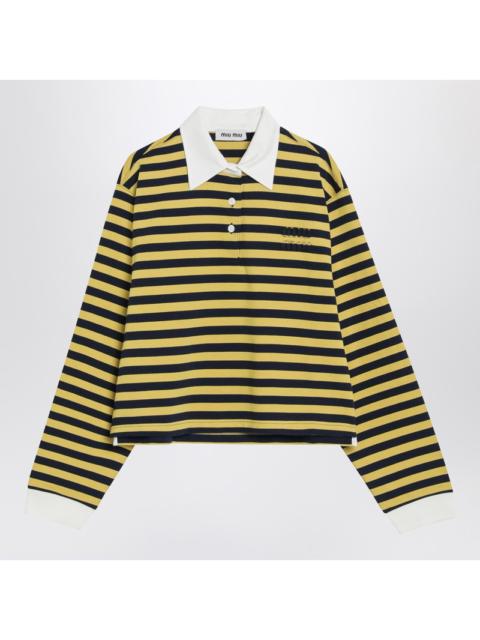 Miu Miu Miu Miu Blue/Yellow Striped Polo With Logo Women