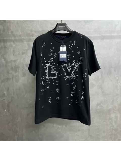 Louis Vuitton Louis Vuitton Black Letter Logo Embroidered Crew Neck T-Shirt