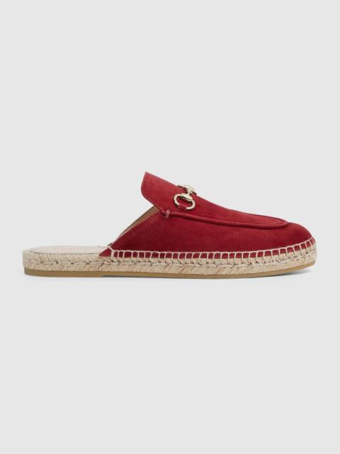 GUCCI Gucci Horsebit Suede Espadrille Mules