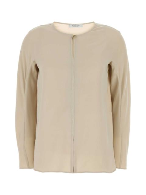 Max Mara Max Mara Women Sand Stretch Silk Mitico Blouse