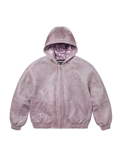 Supreme Supreme Studded Hooded Leather Jacket 'Lilac'