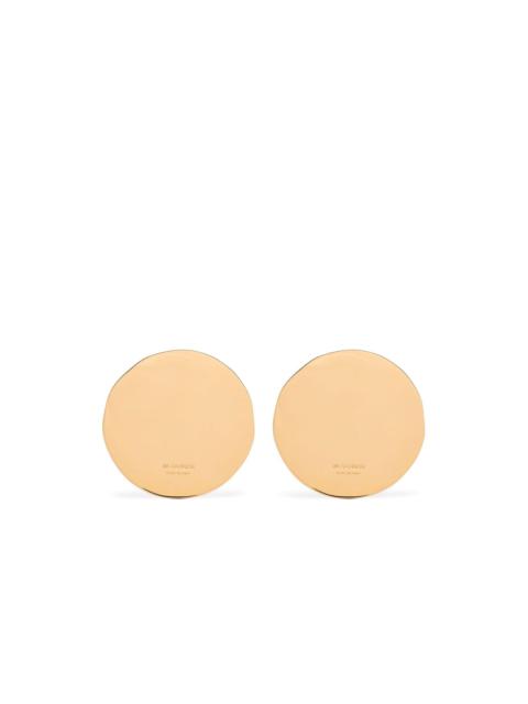 Jil Sander engraved-logo earrings