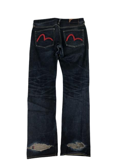 EVISU 2000s Evisu Red Yarn / Embroidered Seagull Logo Denim Jeans