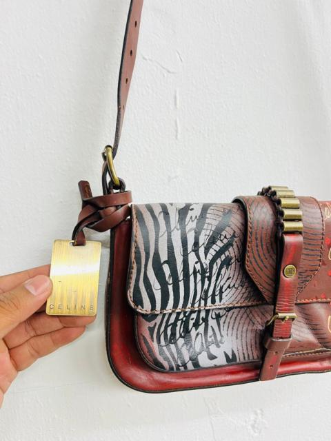 Vintage Celine Hand Painted Classic Brass Shoulder Bag