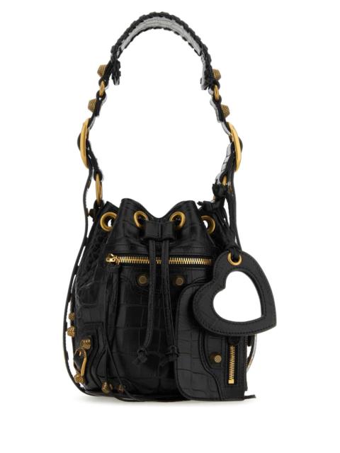 BALENCIAGA Balenciaga Women Black Leather Le Cagole Xs Bucket Bag