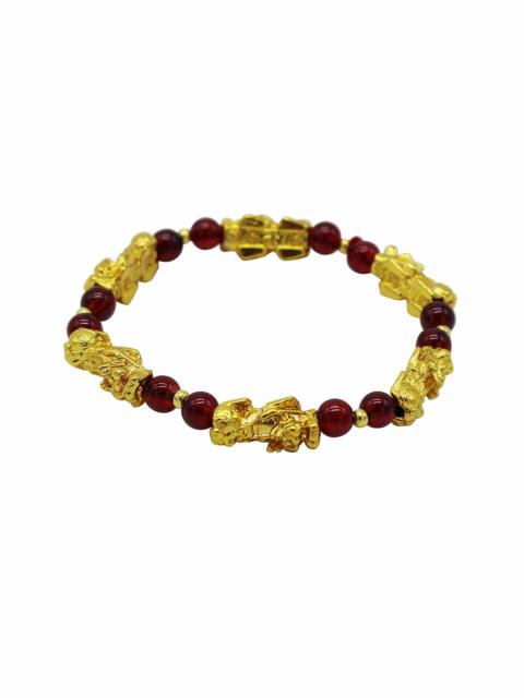 Other Designers Bracelet - Gold Dragon & Red Agate