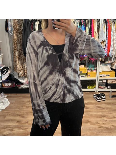 Other Designers Vintage Havana Tie Dye Surplice Bell Sleeve Top