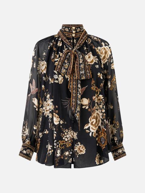 CAMILLA DETACHABLE PUSSY BOW RAGLAN BLOUSE