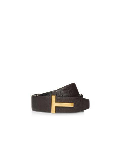 TOM FORD GRAIN LEATHER RIDGE BUCKLE T BELT