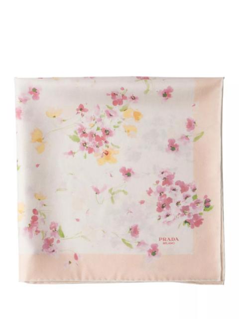 Prada Printed Silk Scarf 55X55