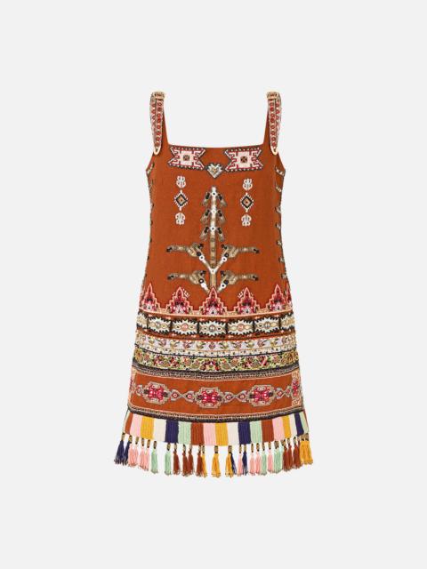 CAMILLA SQUARE NECK SHIFT DRESS