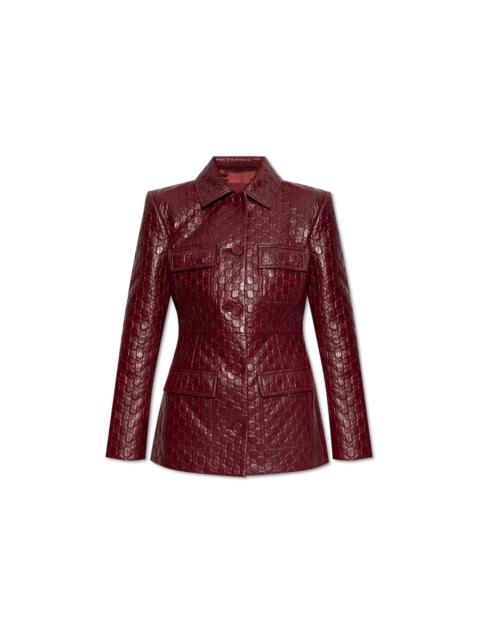GUCCI GUCCI Red GG Leather Jacket New & Authentic (Women's size:IT