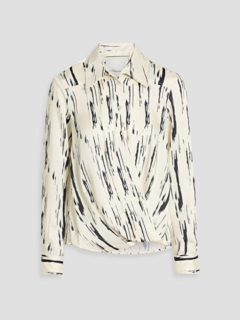 3.1 Phillip Lim Draped printed satin-twill shirt