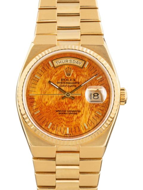 ROLEX Rolex OysterQuartz Day-Date Yellow Gold 19018 Wood Dial