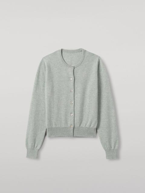 Johnstons of Elgin Iris Light Green Classic Cashmere Cardigan