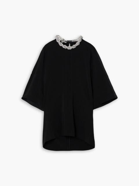 Stella McCartney Falabella crystal-embellished paneled stretch-cady top