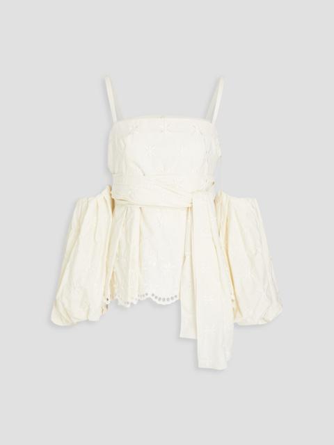 Erdem Maryam embroidered woven peplum top