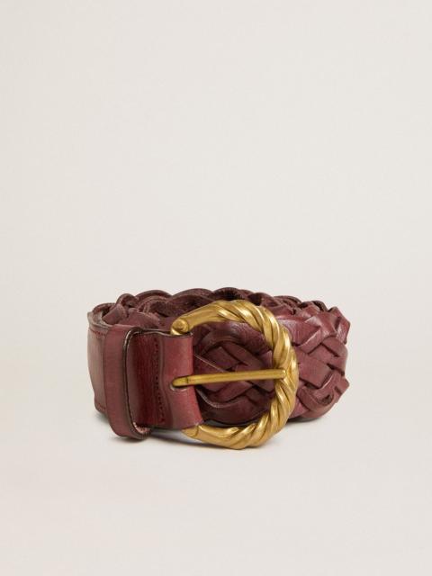 Golden Goose Women’s burgundy woven leather belt