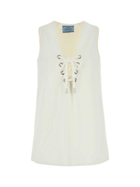 Prada Prada Women White Cotton Mini Dress