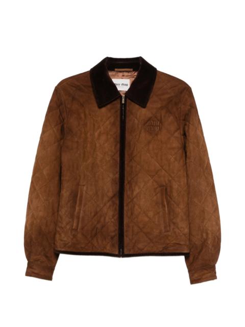 Miu Miu Miu Miu Quilted-design Corduroy-collar Jacket