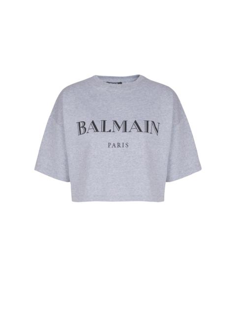 Balmain Boxy cropped T-shirt with Balmain print