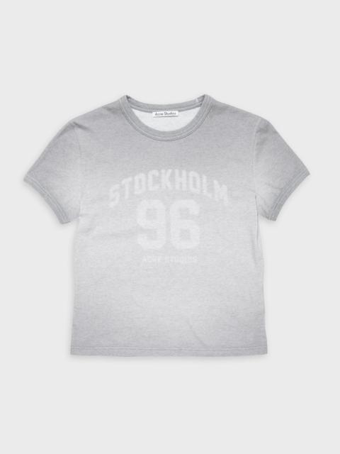 Acne Studios T-Shirt Logo Washed Stockholm 96  Grey