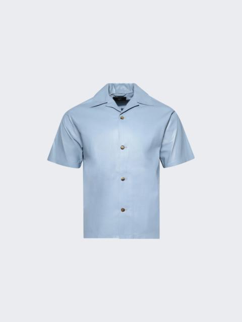 AMIRI Leather Camp Shirt Ashley Blue