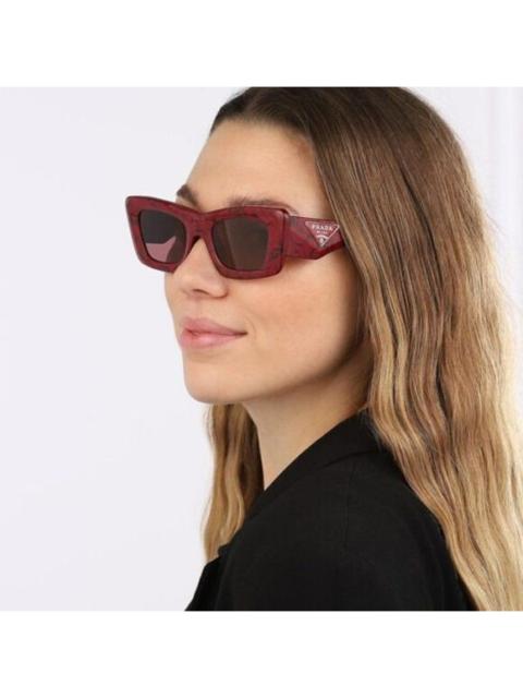 Prada NEW Prada PR13ZS 15D08S Etruscan Marble Red Dark Violet Cat Eye Women Sunglasses