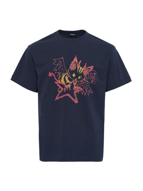 We11done Navy Amber Drawing T-Shirt