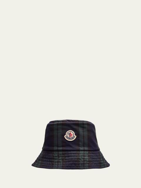 Moncler Men's Archivio Plaid Wool Bucket Hat