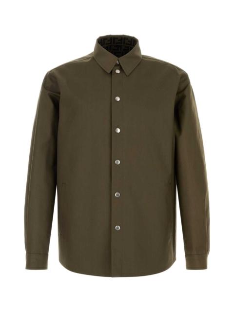 FENDI Fendi Men Olive Green Mackintosh Overshirt
