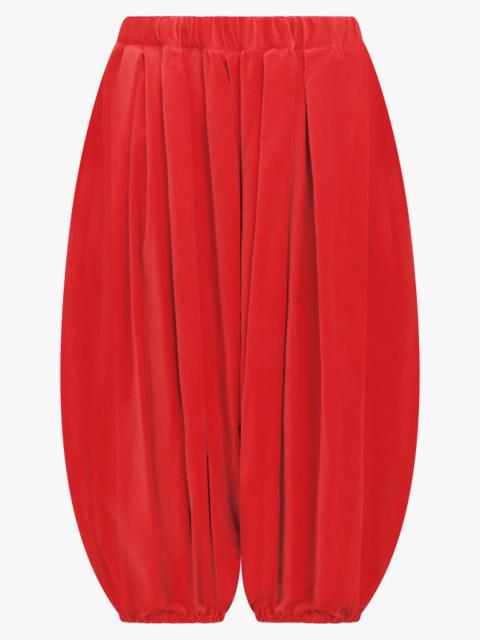 Comme Des Garçons ELASTIC WAIST VELVET DROP CROTCH PANT | RED