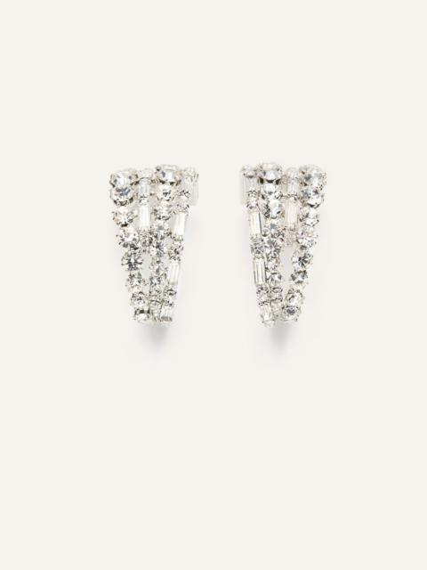 MAGDA BUTRYM Cascading crystal hoop earrings in silver