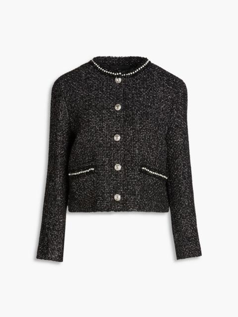 maje Bead-embellished metallic tweed jacket