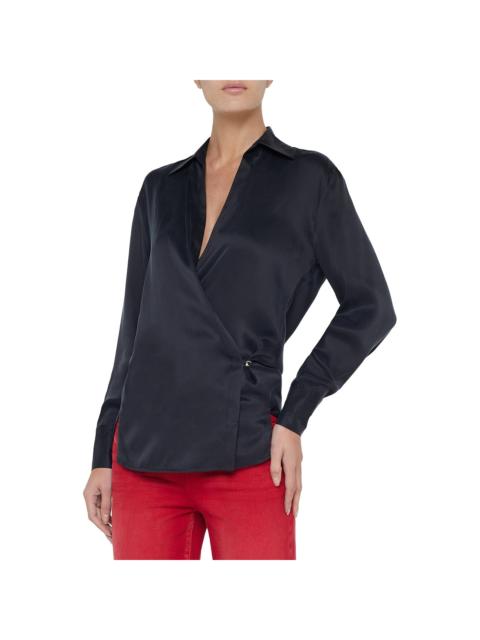 L'AGENCE L'AGENCE Sora Wrap Front Silk Blouse