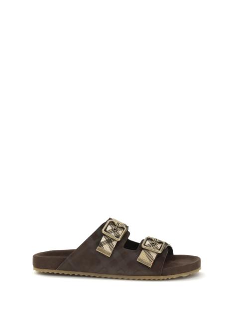 Burberry Burberry Check Suede Urchin Sandals